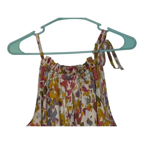 World Market Sleeveless Tie-Neck Flowing Maxi Floral Dress Size S/M - Picture 2 of 5